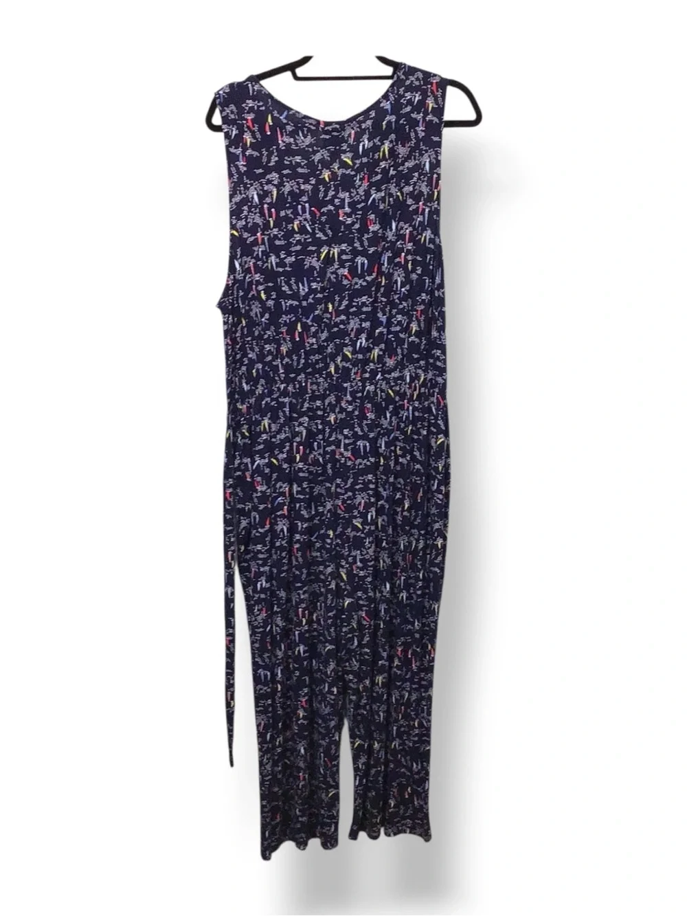 Bobeau Women’s Plus Sleeveless Wrap Front Jumpsuit, Blue Nautica, size 2X